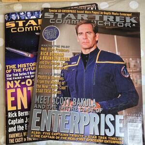 Vintage Y2K Lot of 2 Decipher Media Star Trek Communicator Magazines ST:ENT
